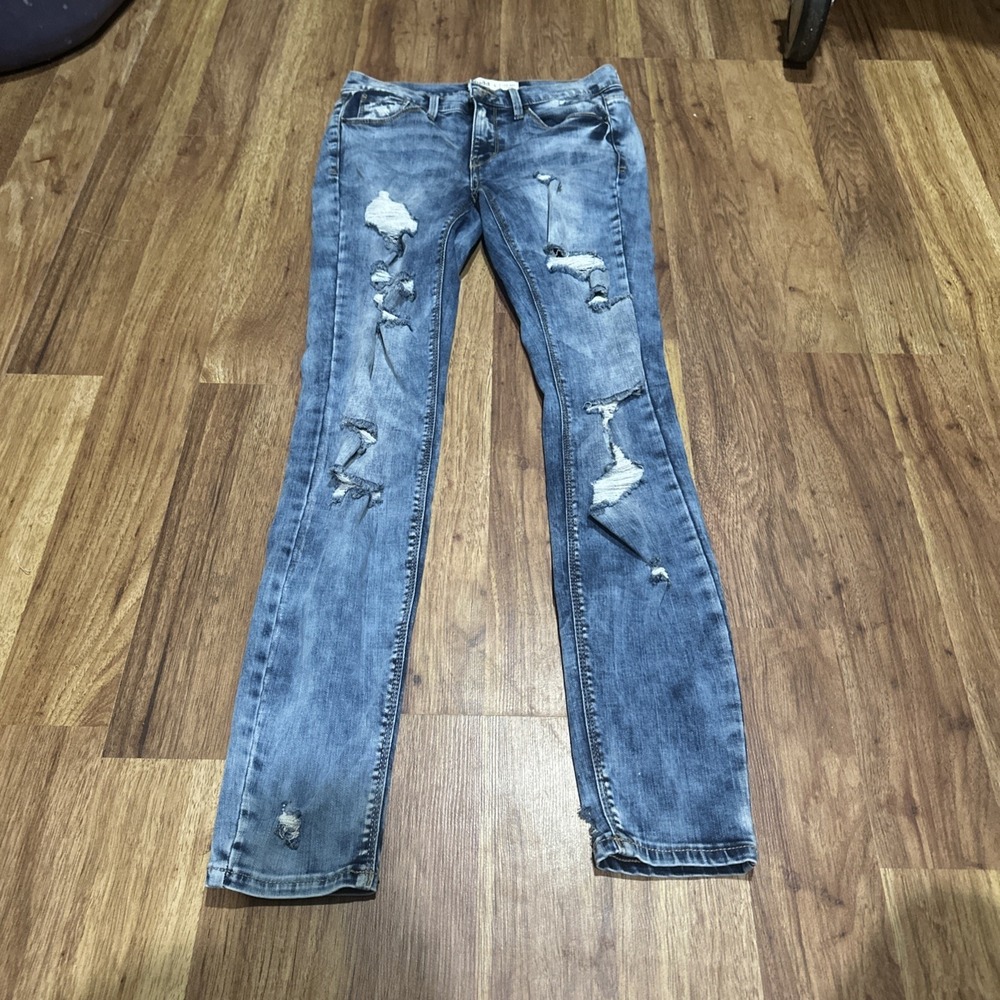 Vintage Y2k Mudd Low Rise Blue Skinny Jeans Distressed Size‎ 5